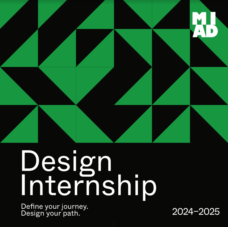 Green and black Design Internship Logo for 2024-2025